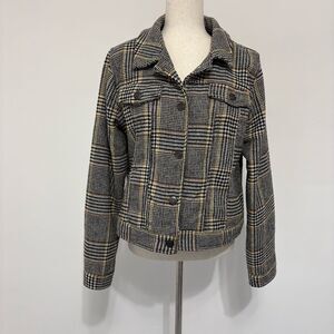 Stoosh Plaid Houndstooth Jacket Sz XL